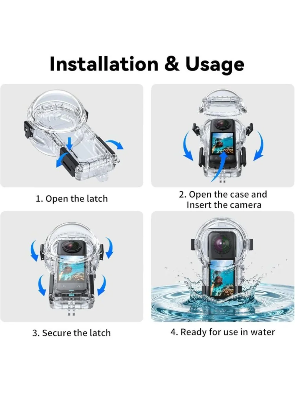 Waterproof 60M Dive Case for Insta360 X5 | Underwater Housing for Snorkeling